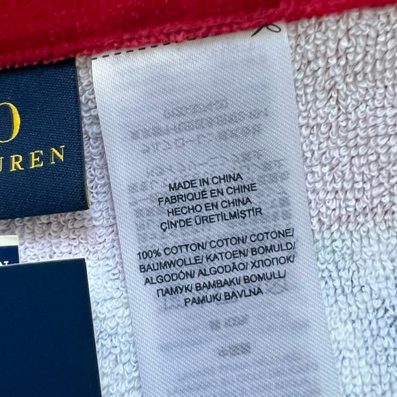 POLO RALPH LAUREN Hawaiian Polo Bear Beach Towel Navy Blue Green - Picture 11 of 12